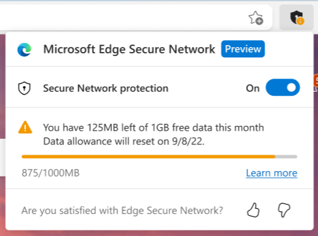 Réseau sécurisé Microsoft Edge