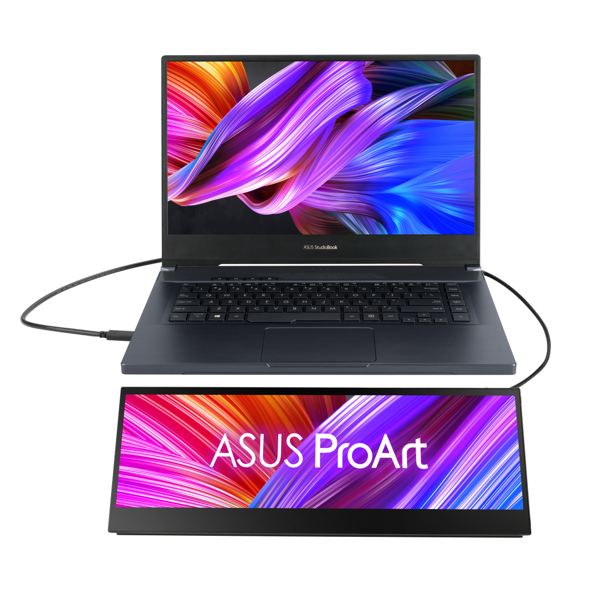 Asus proart portable monitor with laptop