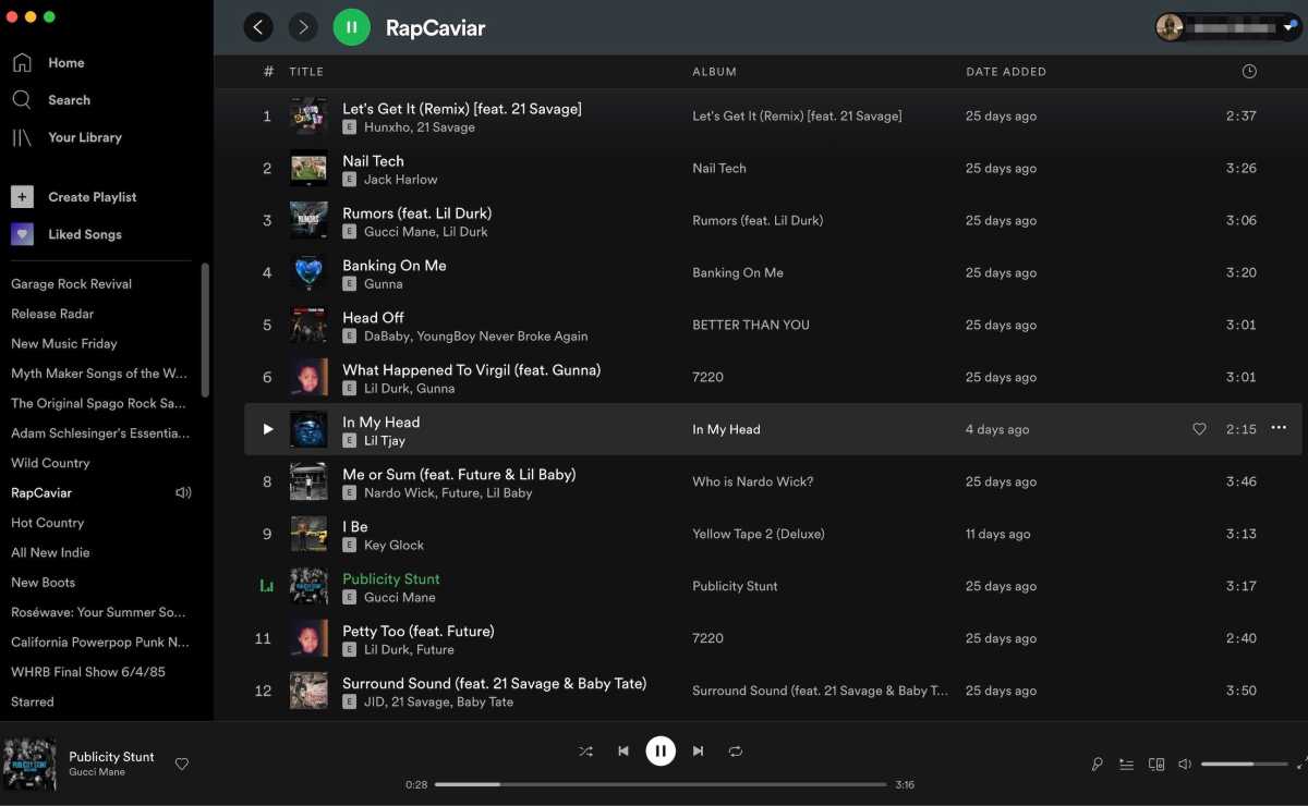 Spotify's Rap Caviar playlist