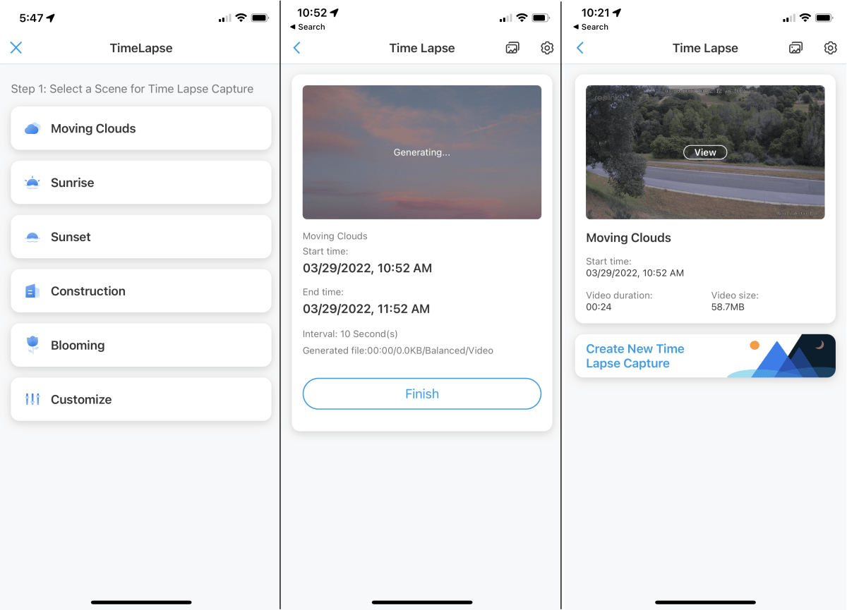 Reolink Go Plus app screenshots