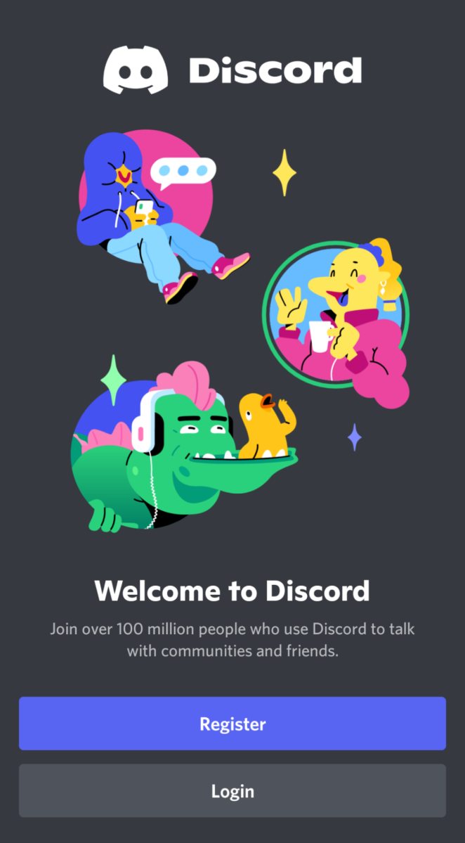 Discord login screen on mobile