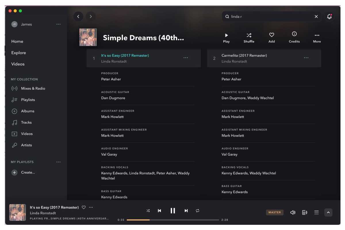 Crédits de la chanson Tidal