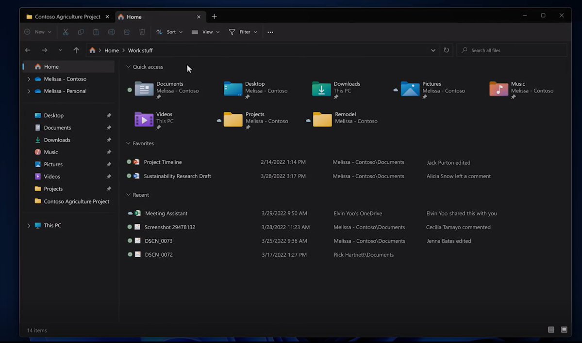 Windows 11 File Explorer Sets