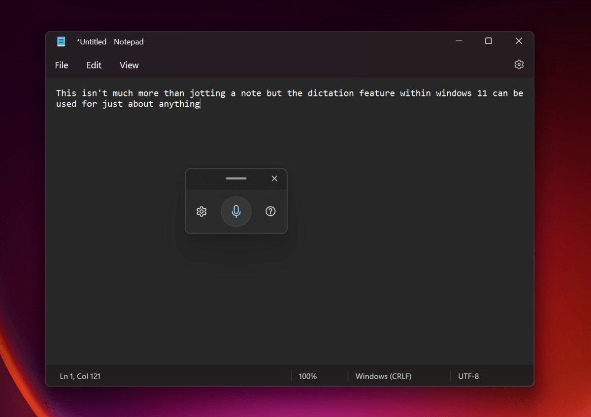 Windows 11 dictation