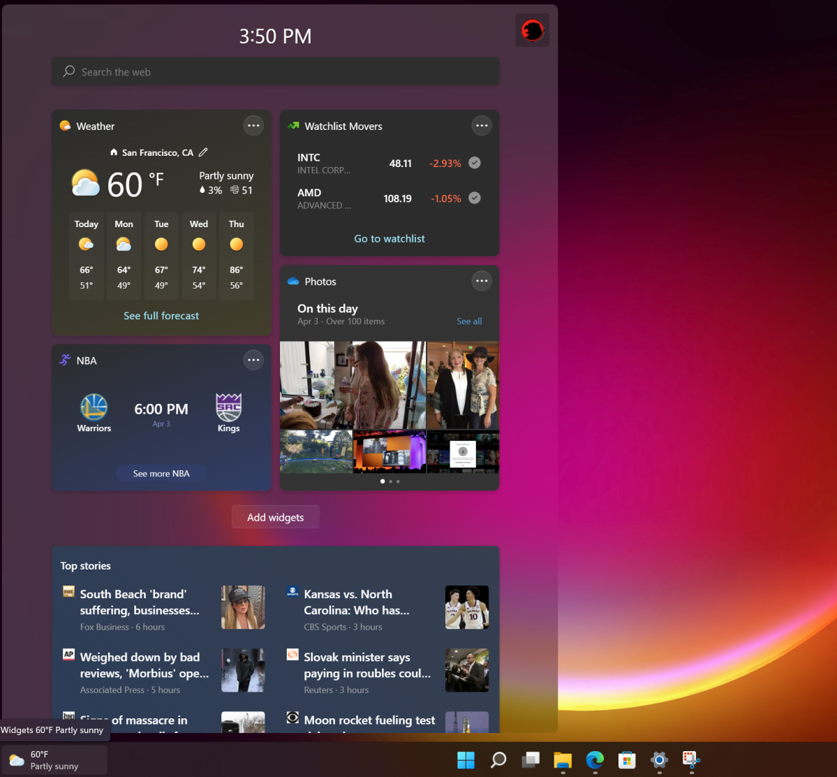 Windows 11 Widgets 2