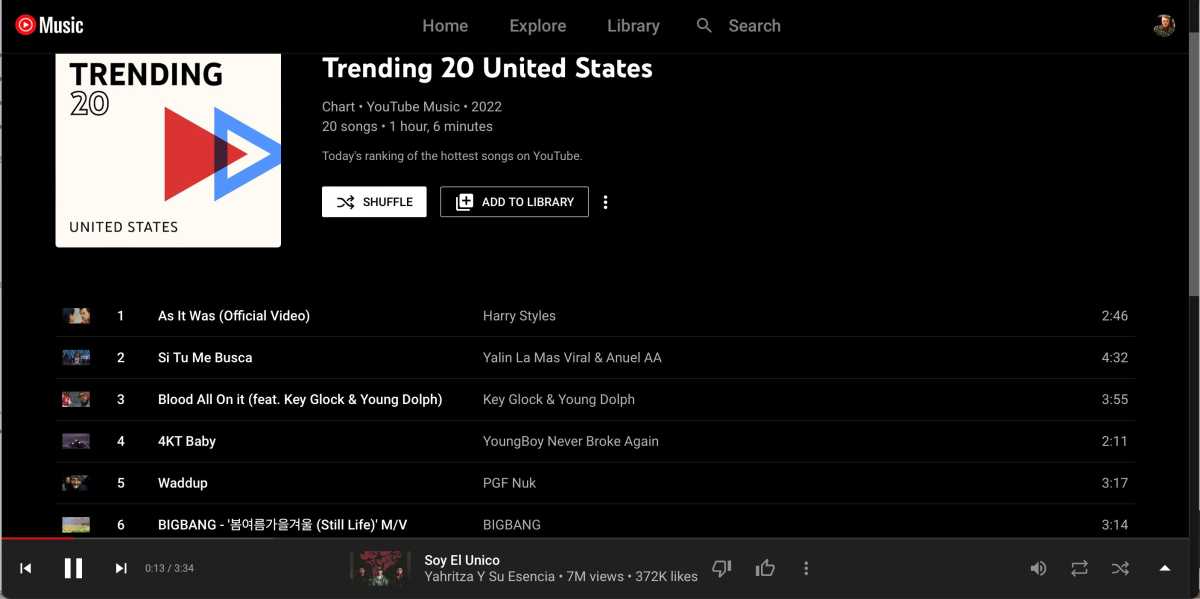 What's trending on YouTube Music