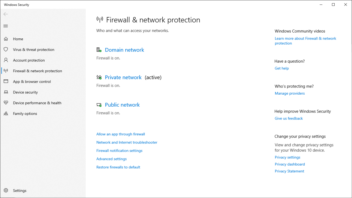 Windows 10 Firewall And Network Protection