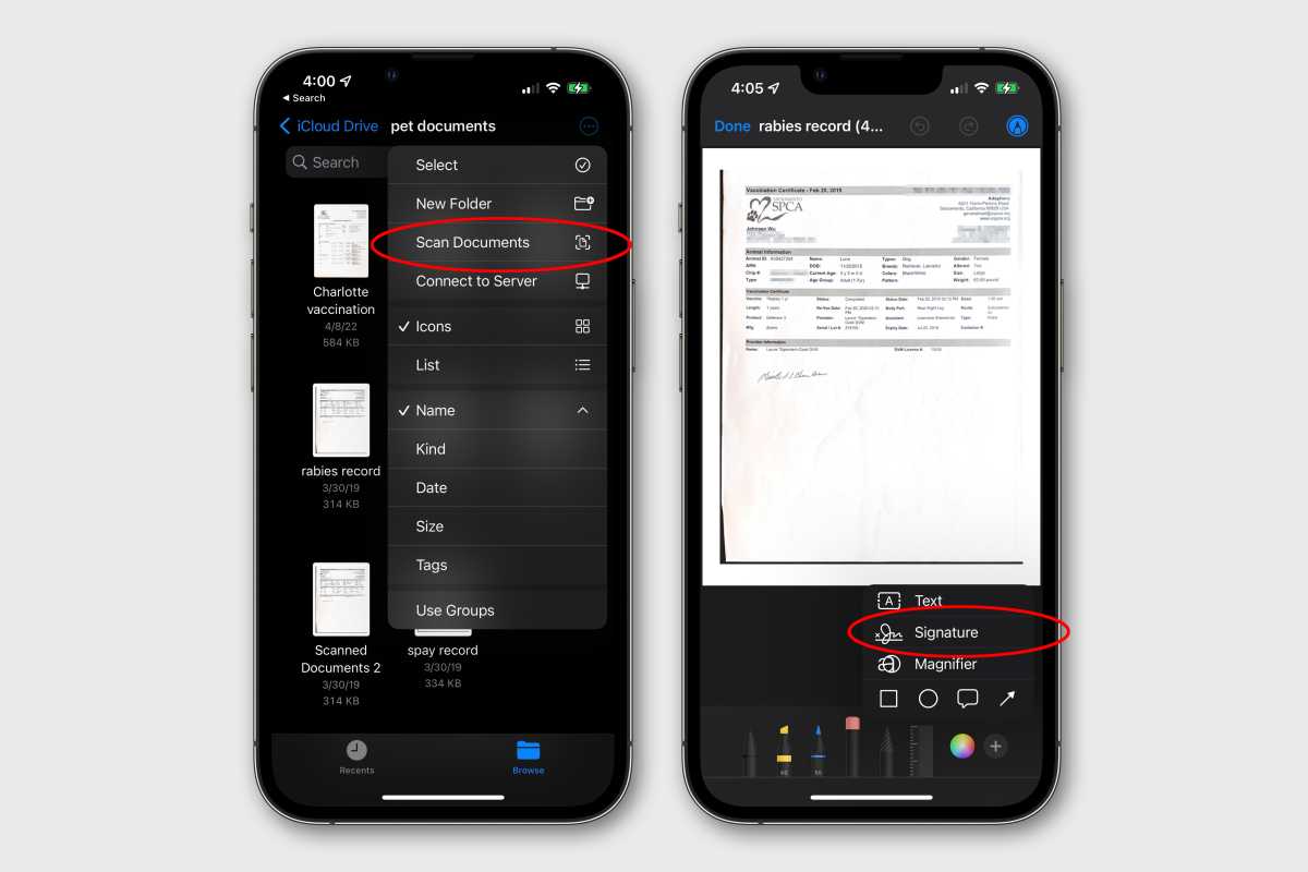 iPhone document scanner