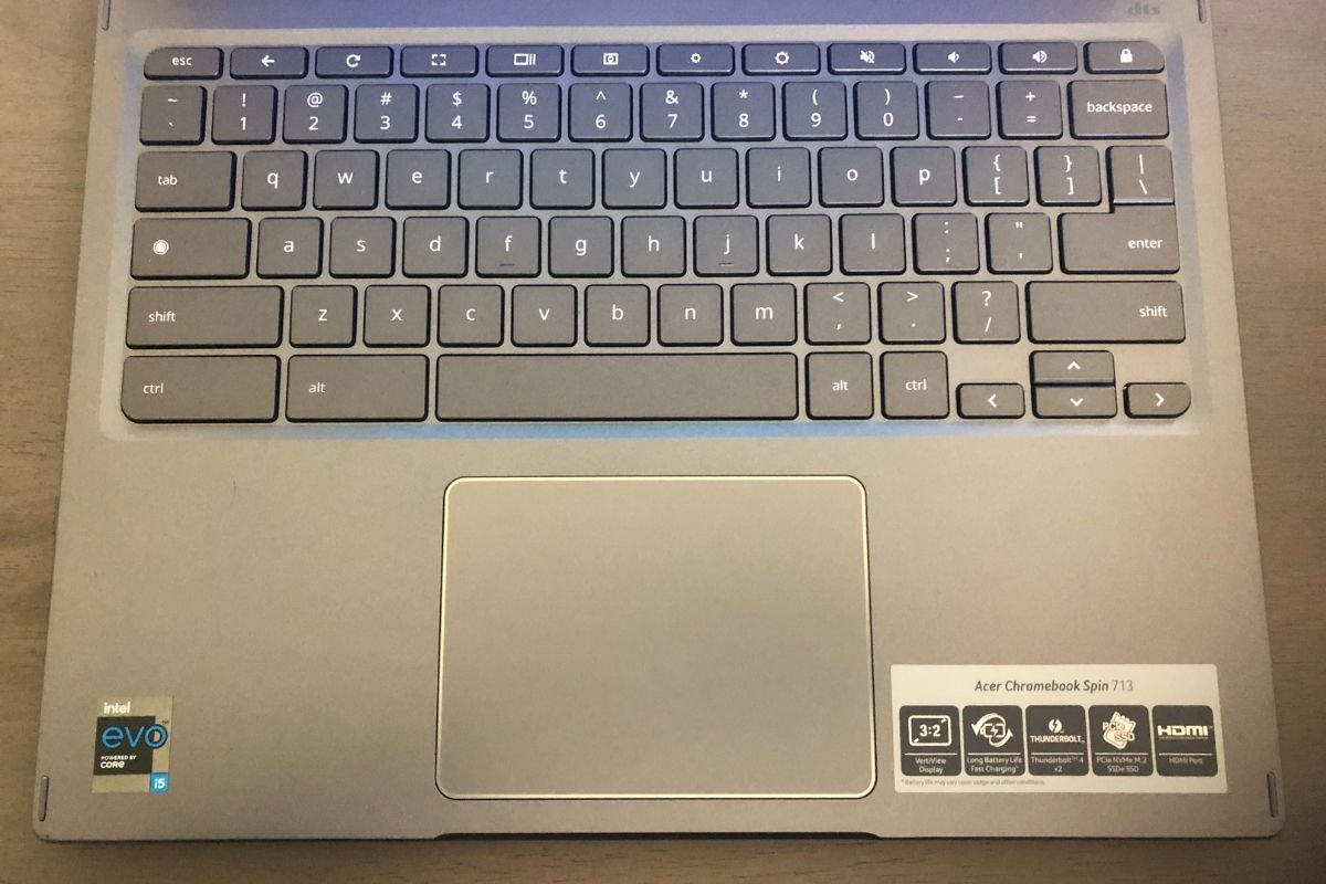 Acer Chromebook Spin 712 keyboard