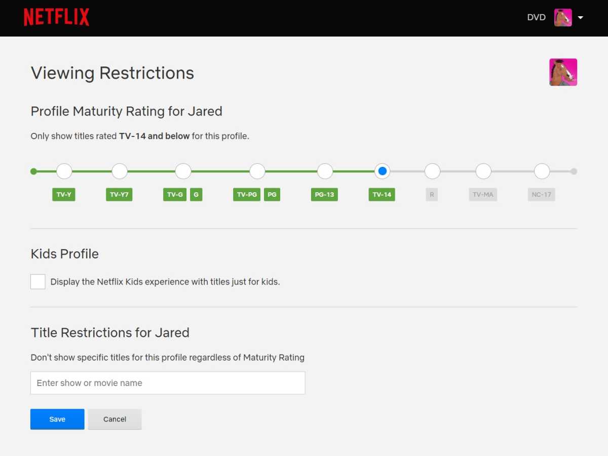 Calificación de madurez de Netflix