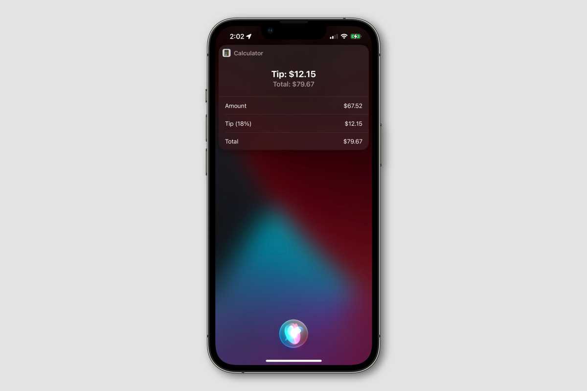 Siri calculate tip
