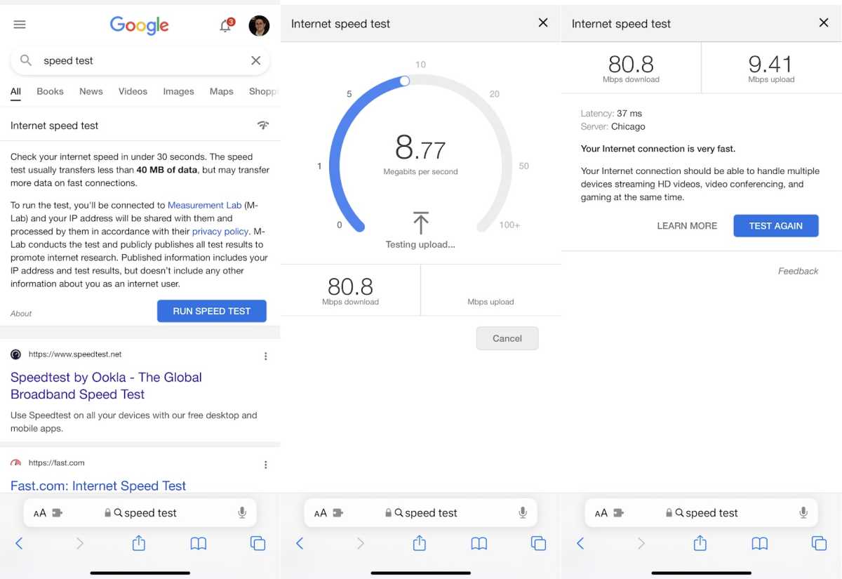 Google speed test tool