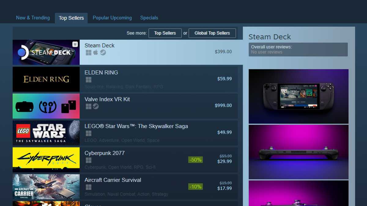 Steam's New Charts Track Top Selling and Most Played Games in Real