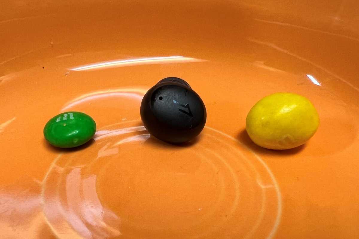 1More ComfoBuds Mini size compared to M&Ms