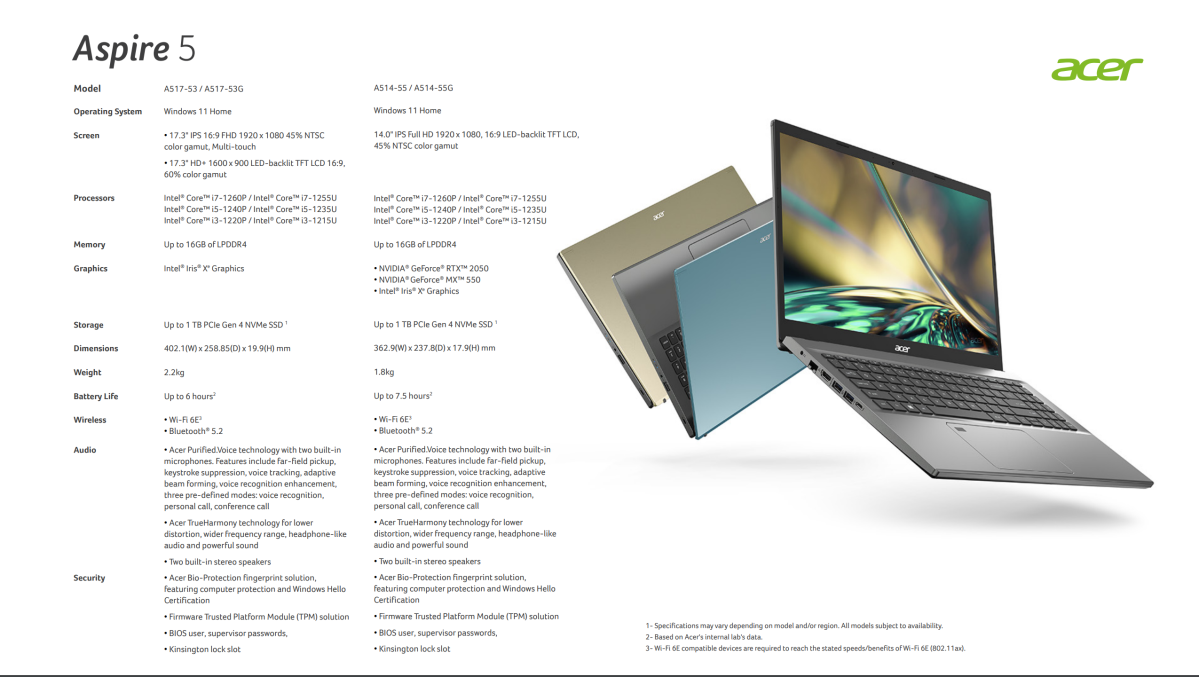 acer aspire desktop specs