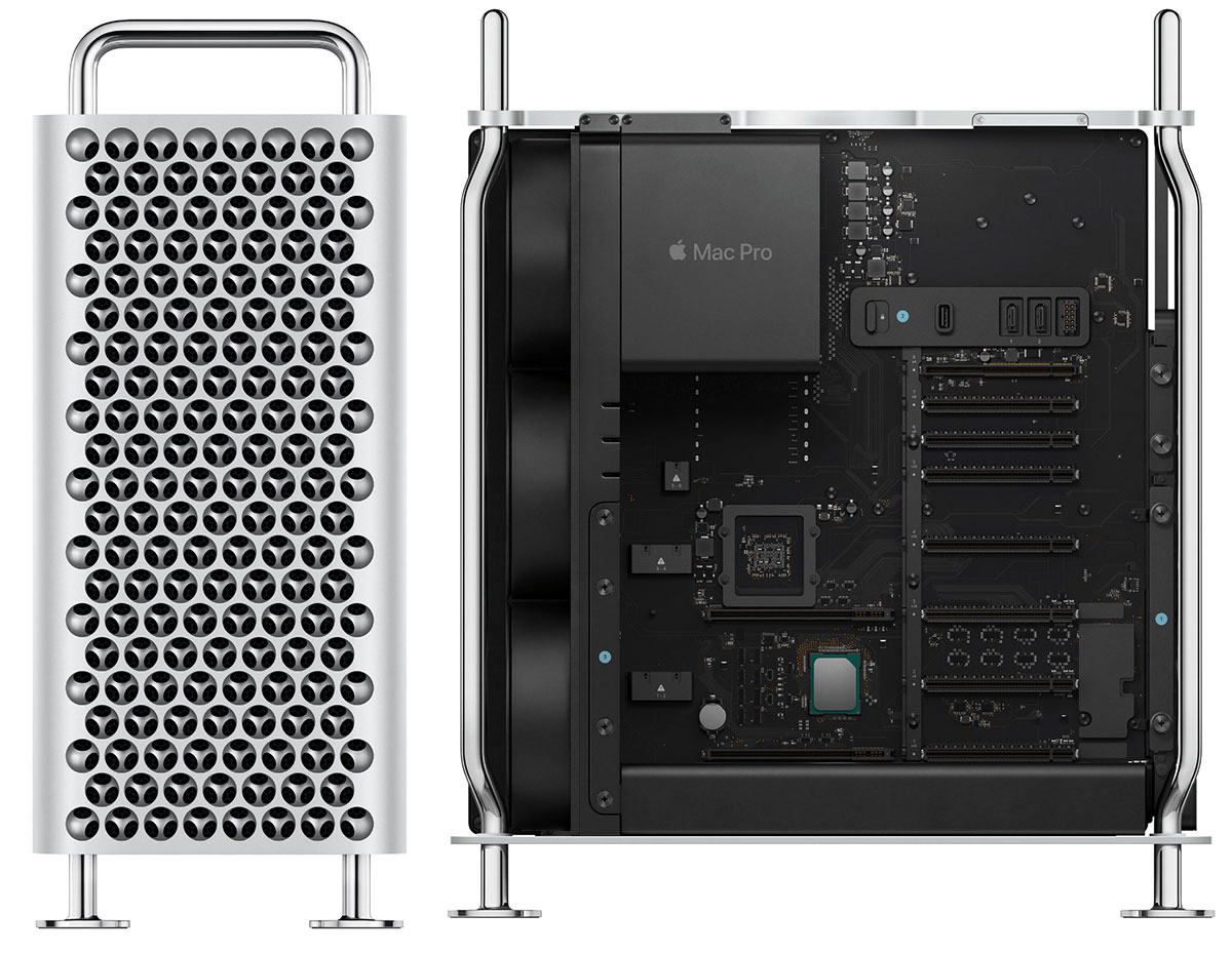 Front and side images Apple Mac Pro 2019