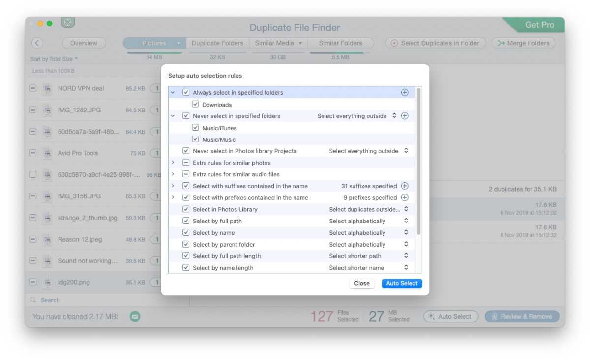 Automatic rule selection