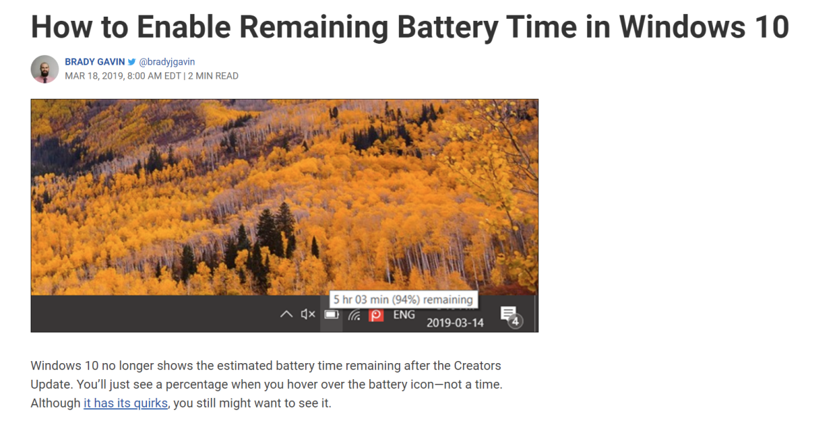 HowtoGeek battery life