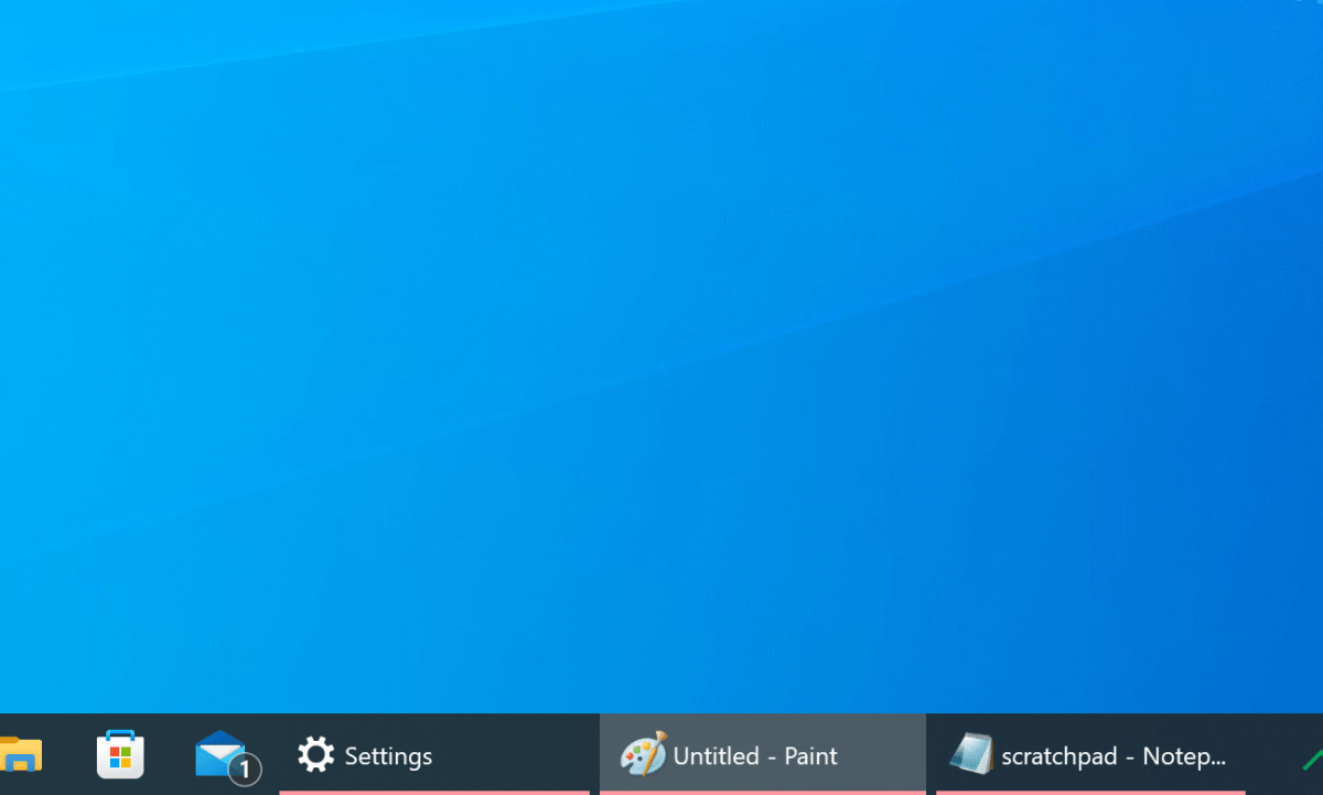 Barra de tareas de Windows 10 con pestañas expandidas