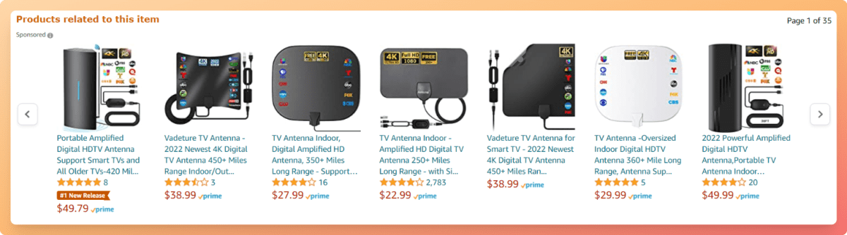 Amazon related products showing 400+ mile range antennas
