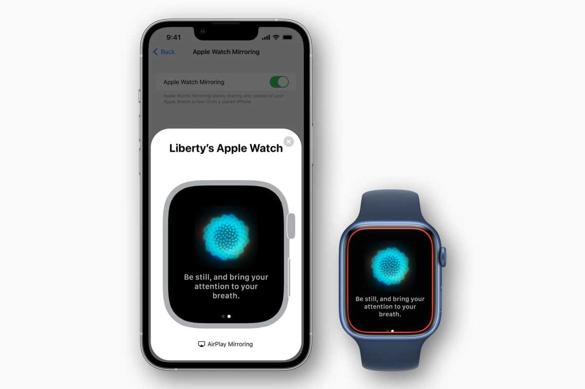 Зеркальное отображение Apple Watch на iPhone