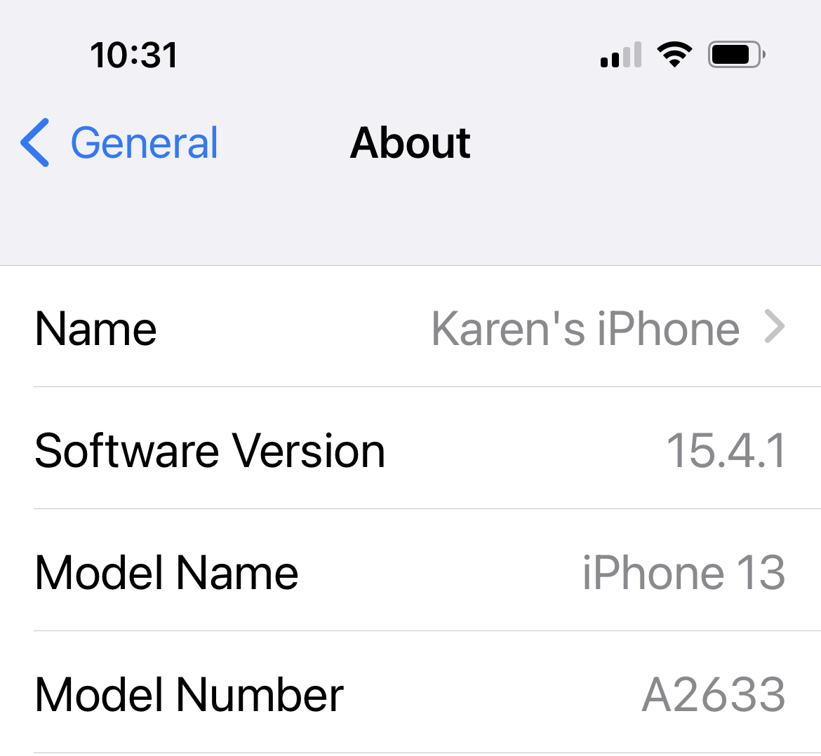 How to find the A number on iPhone