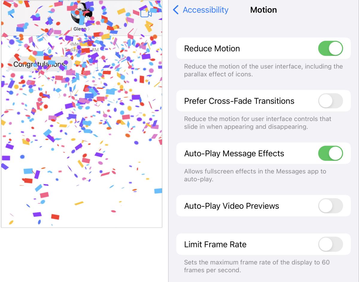 iPhone ve iPad için Mesajlar'da animasyon efektleri nasıl devre dışı bırakılır