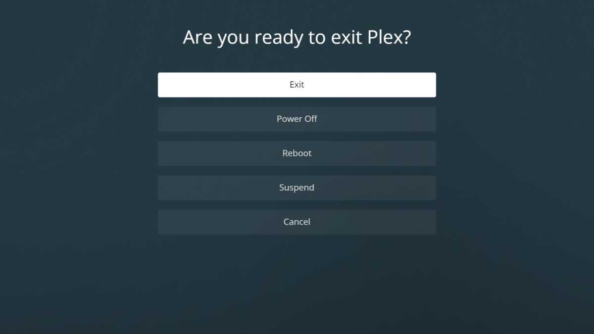 Plex HTPC power options