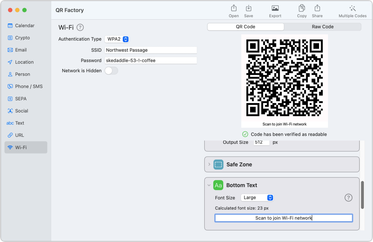 qr factory wifi connection bordered