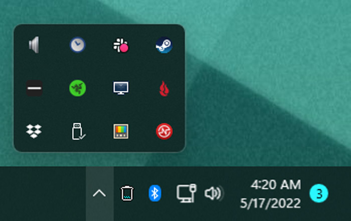 windows notification area