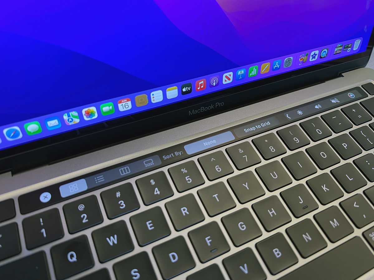 The Touch Bar on the M2 MacBook Pro