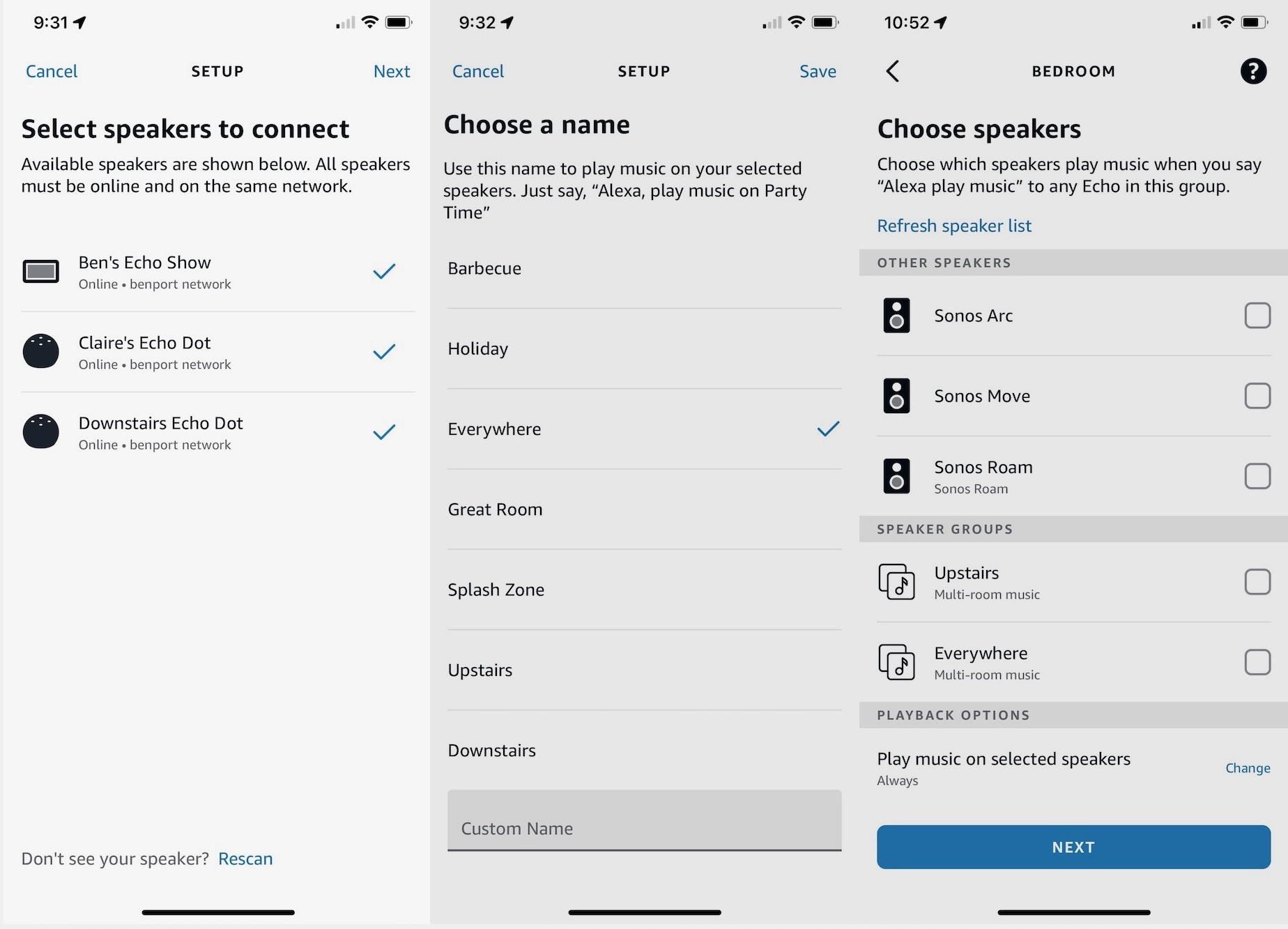 alexa sonos speaker groups