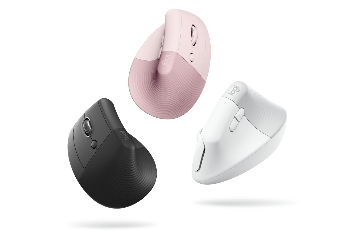 Logitech Lift in all three colors (black, rose, and off-white)