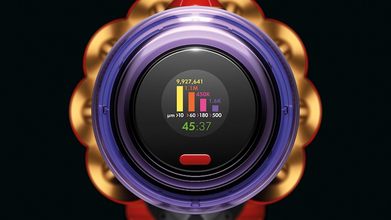The screen of the Dyson V12 Detect Slim