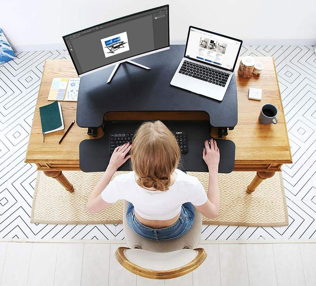 Flexispot M7 AlcoveRiser convertidor de escritorio de pie