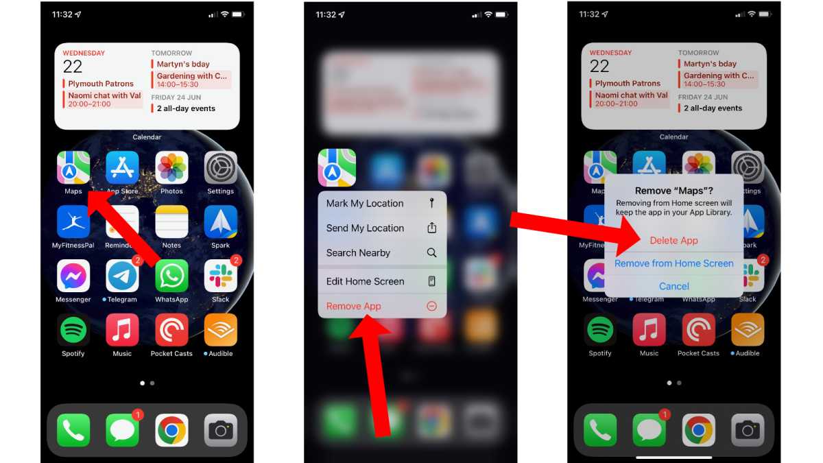 Menghapus aplikasi iPhone dari Layar Utama di iOS 15