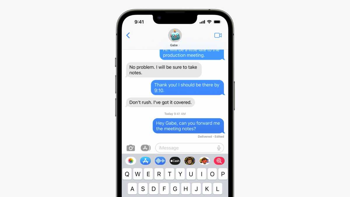 Message texte modifié dans iOS 16