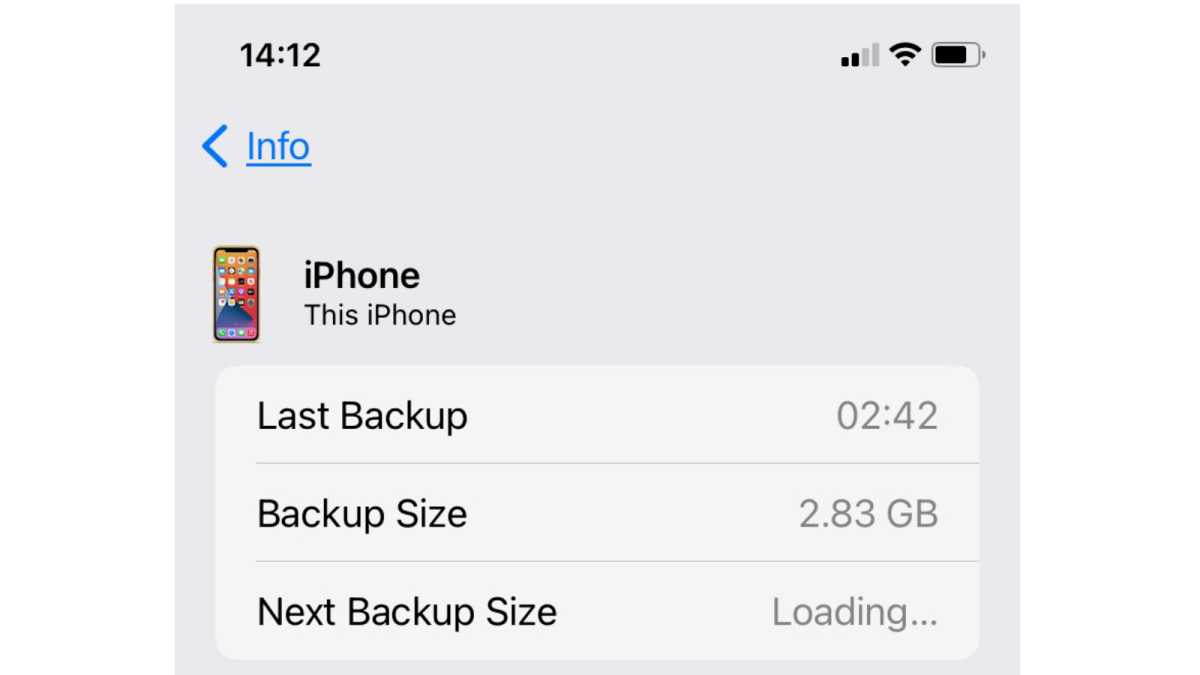 Selecting an iCloud backup