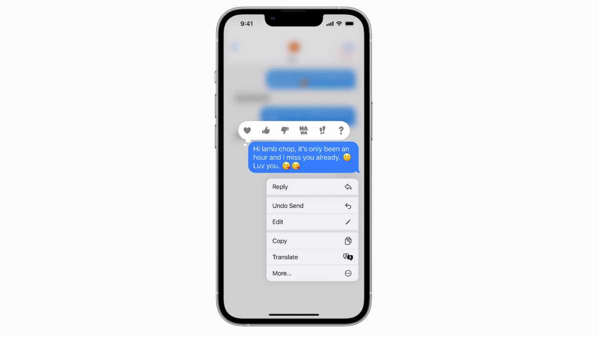 Editing a sent message on iPhone
