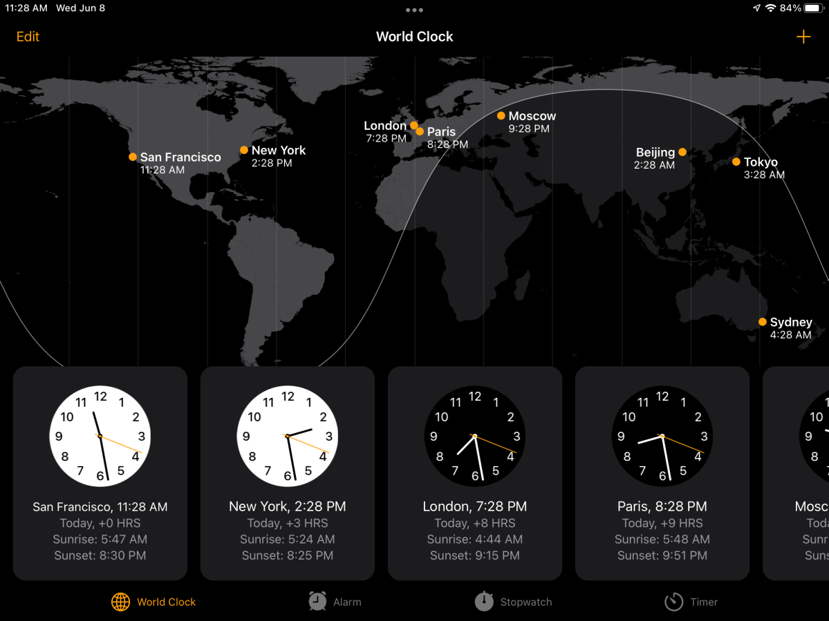 iPad Clock app