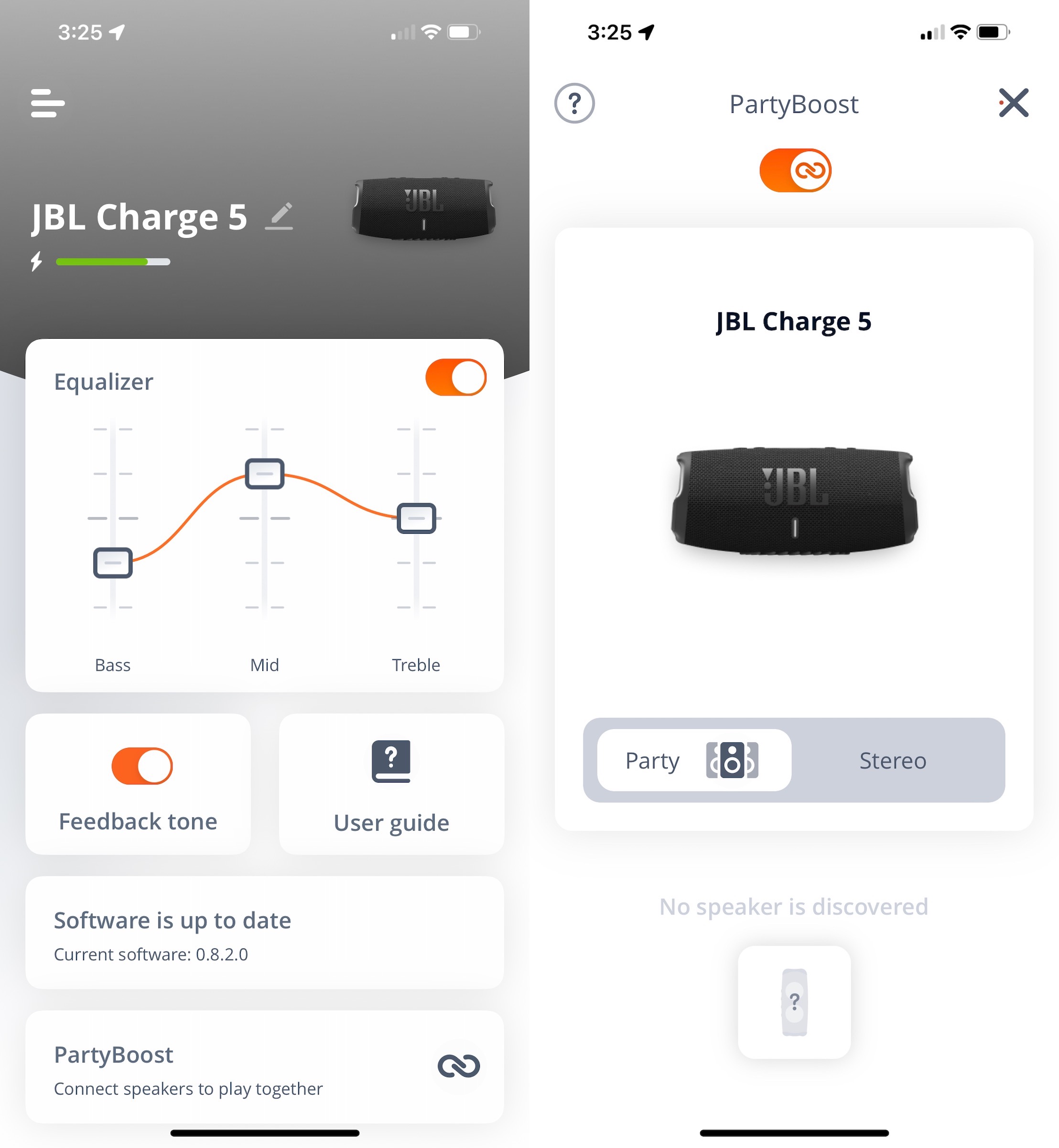 sonos move solid orange light