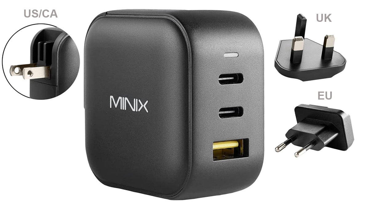 Minix 66W NEO P1 Turbo Wall Charger - Best USB-A/USB-A multiport and travel charger