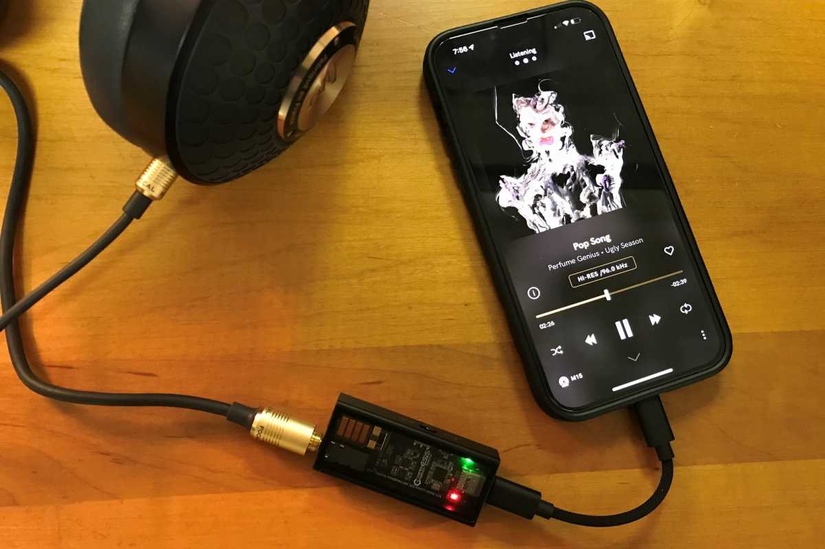 Questyle M15 connected to Focal Celestee headphones