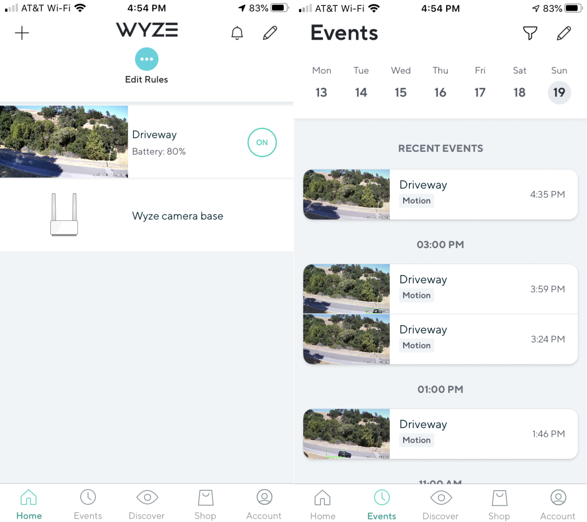 Wyze Cam Outdoor app screenshots