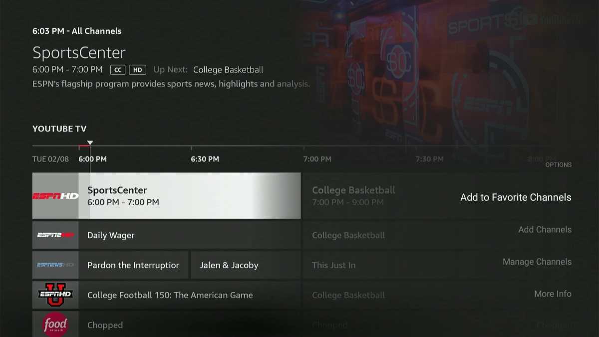 Fire TV grid guide