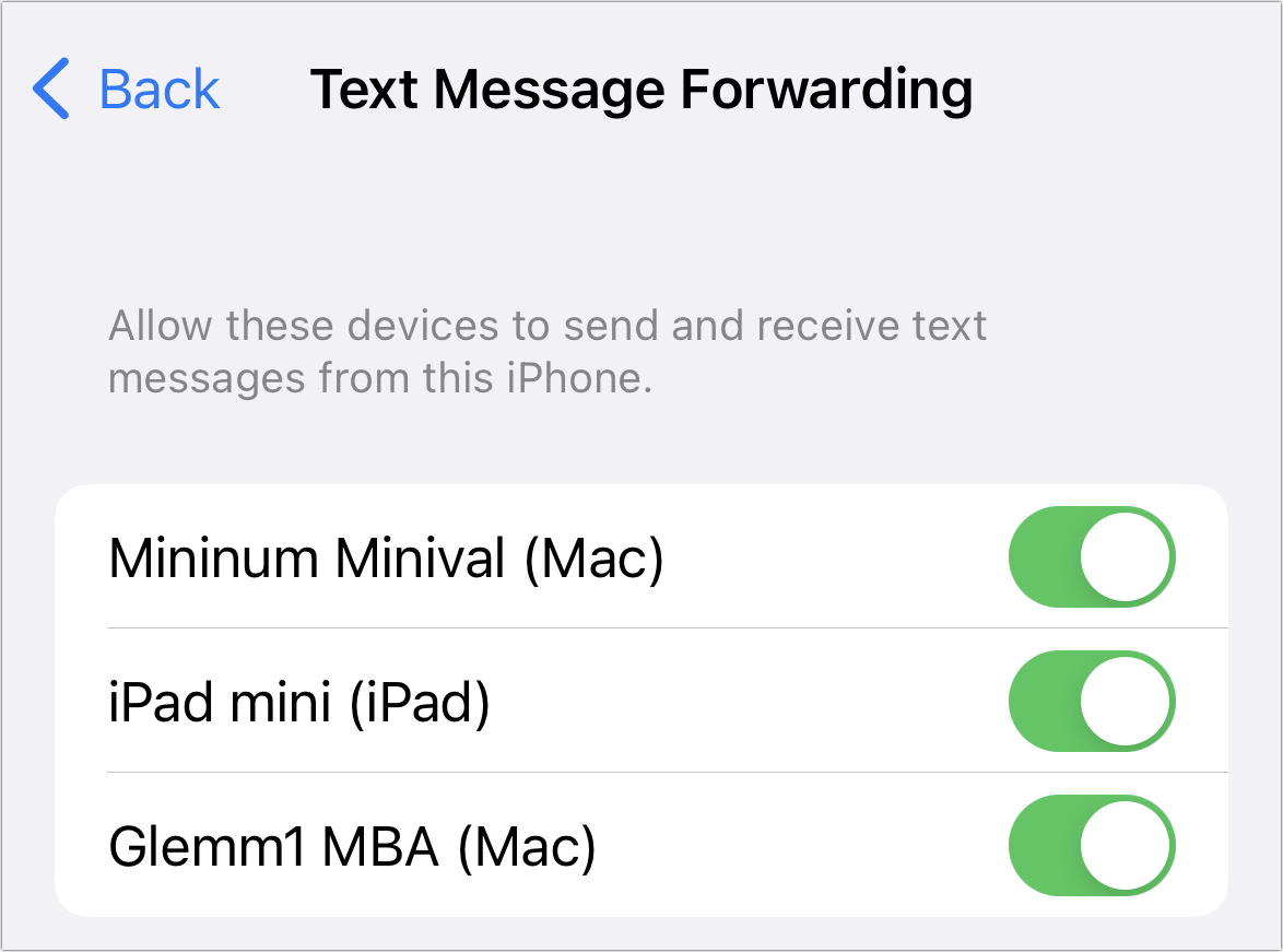 mac911 text message forwarding iphone bordered