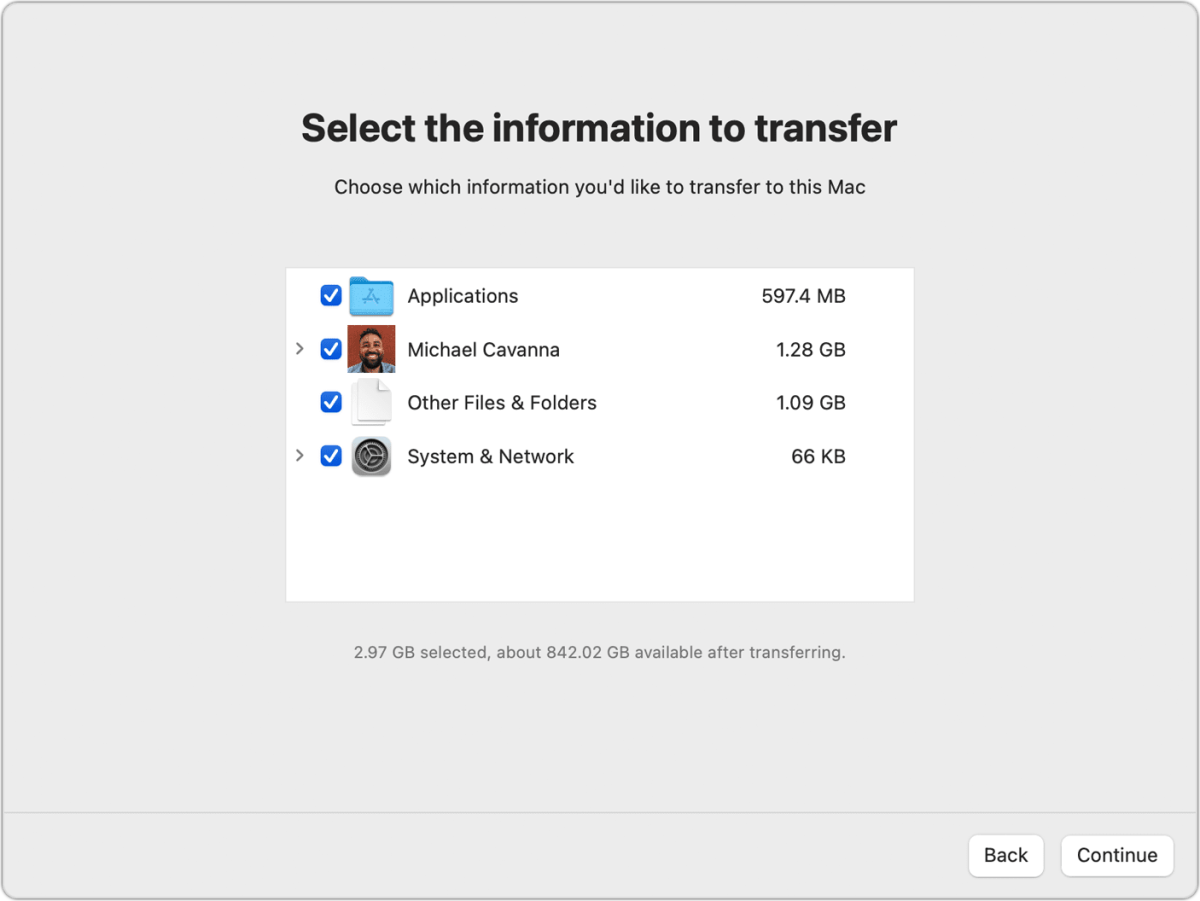 macos monterey migration assistant info to transfer bordered