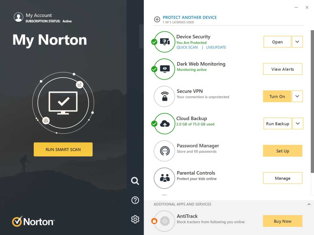 Bảng điều khiển Norton của tôi