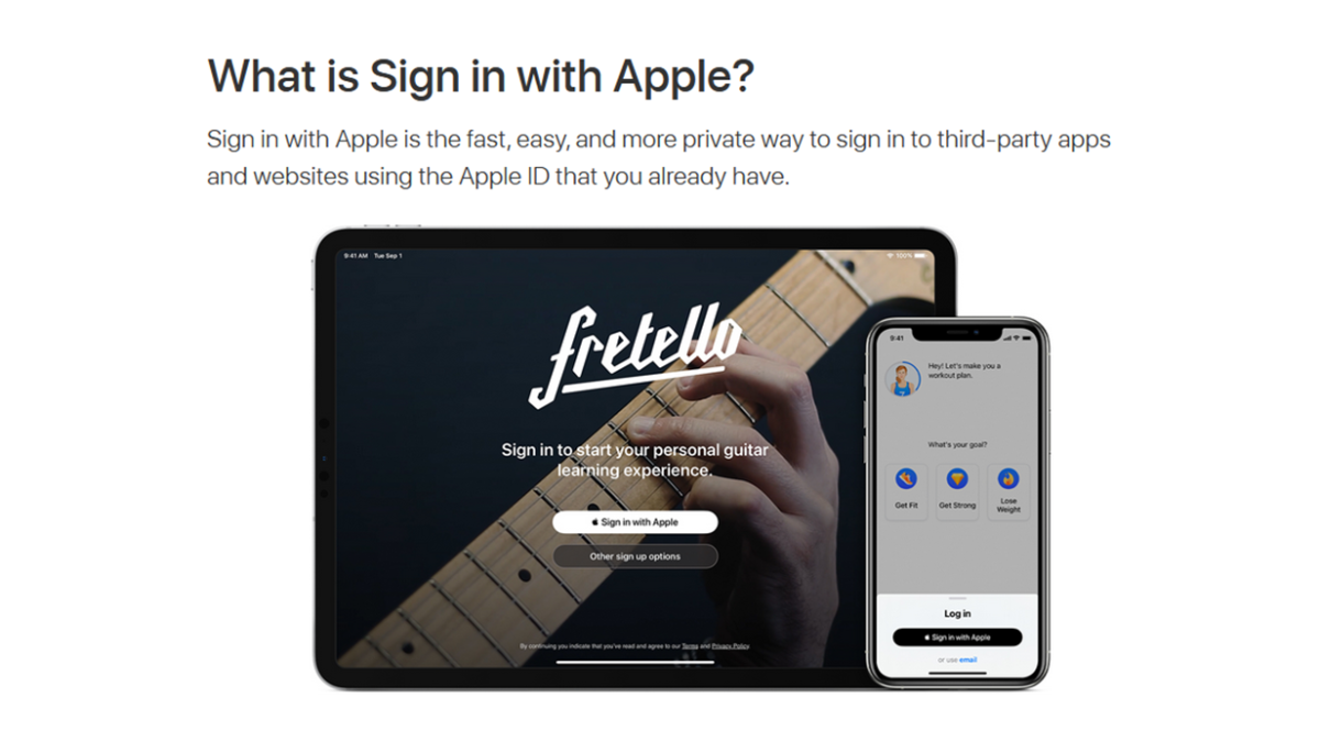 Screenshot of Apple's "Sign in with Apple" FAQ page