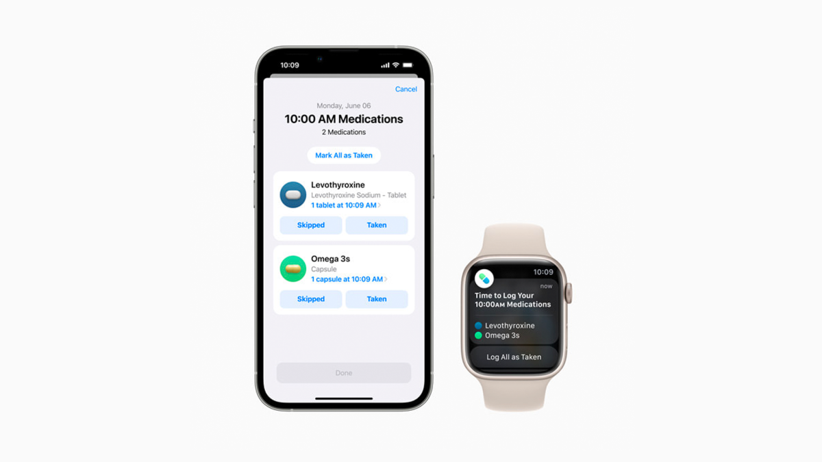 Medication tracking in watchOS 9
